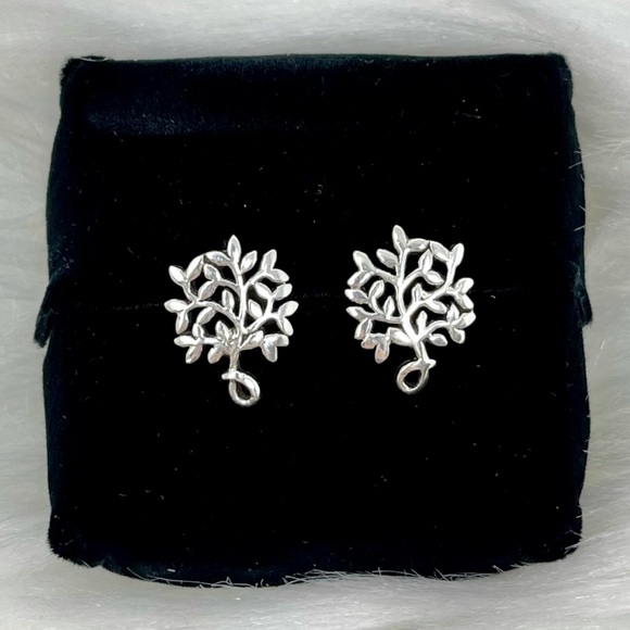 Sterling Silver Tree of Life Post Earrings - Picture 3 of 6